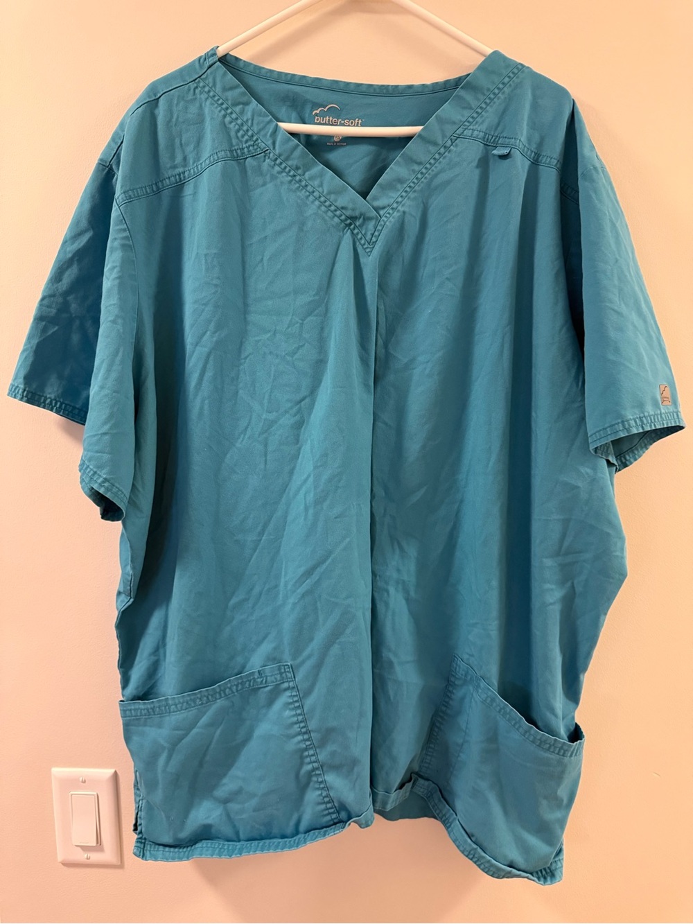 Butter Soft Teal V-Neck Scrub Shirt